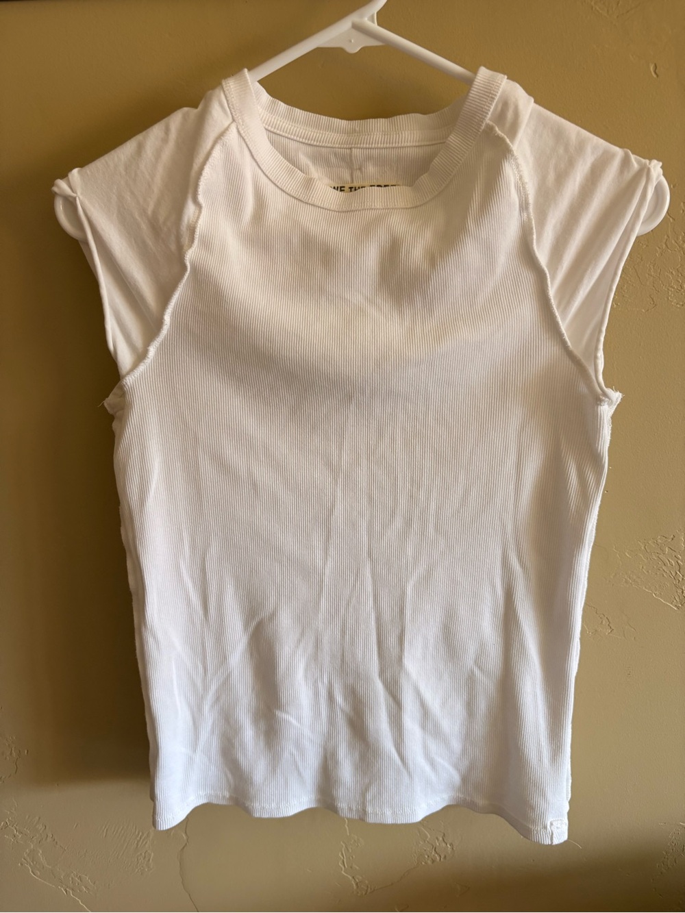 We The Free White Ribbed Sleeveless Tank